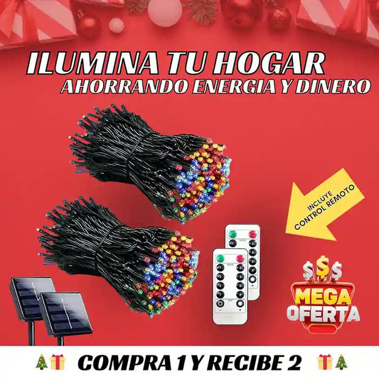 Compra 1 Lleva la 2 Gratis - Luces Solares Navideñas (20 metros)